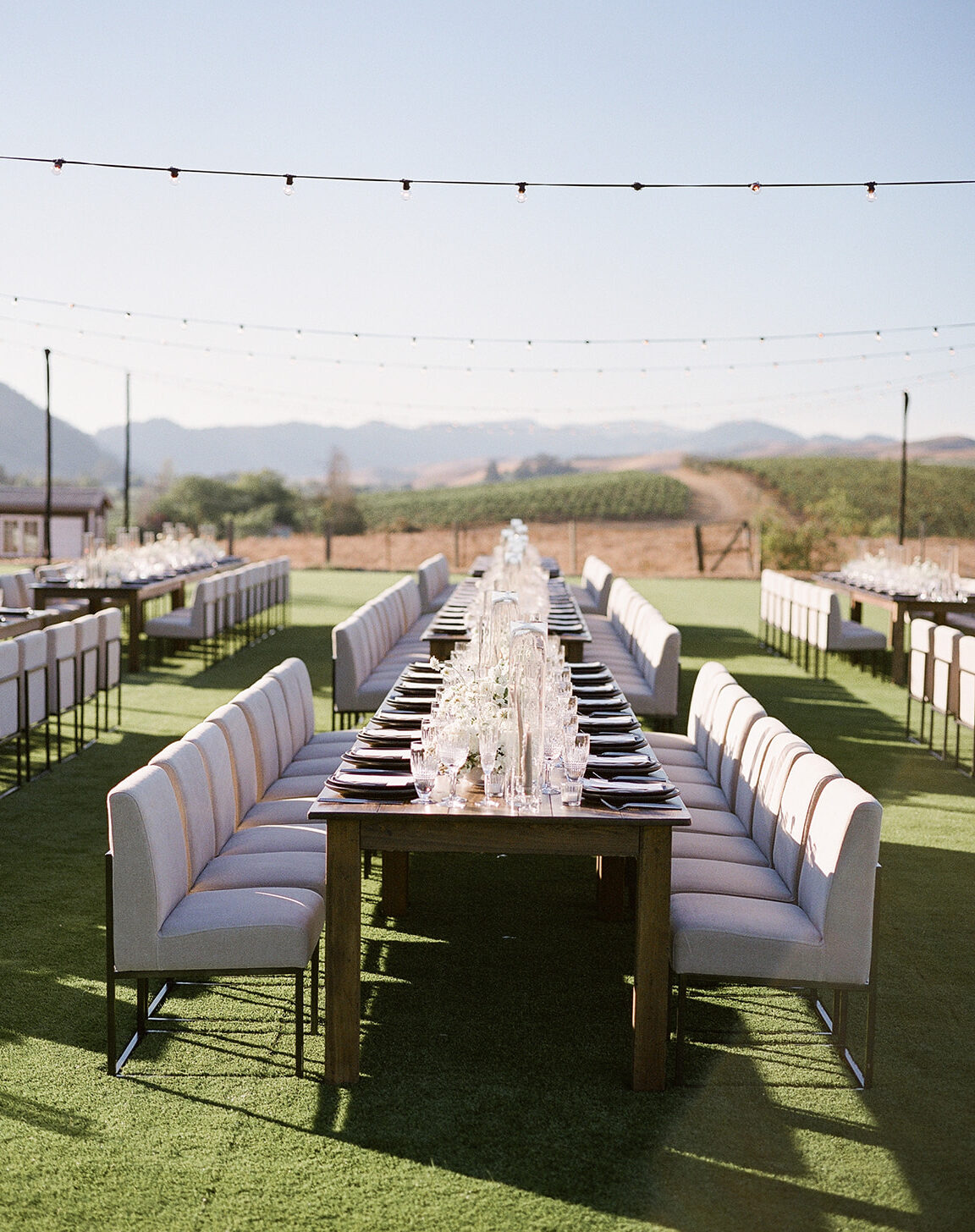 outdoor wedding ceremony and reception in napa